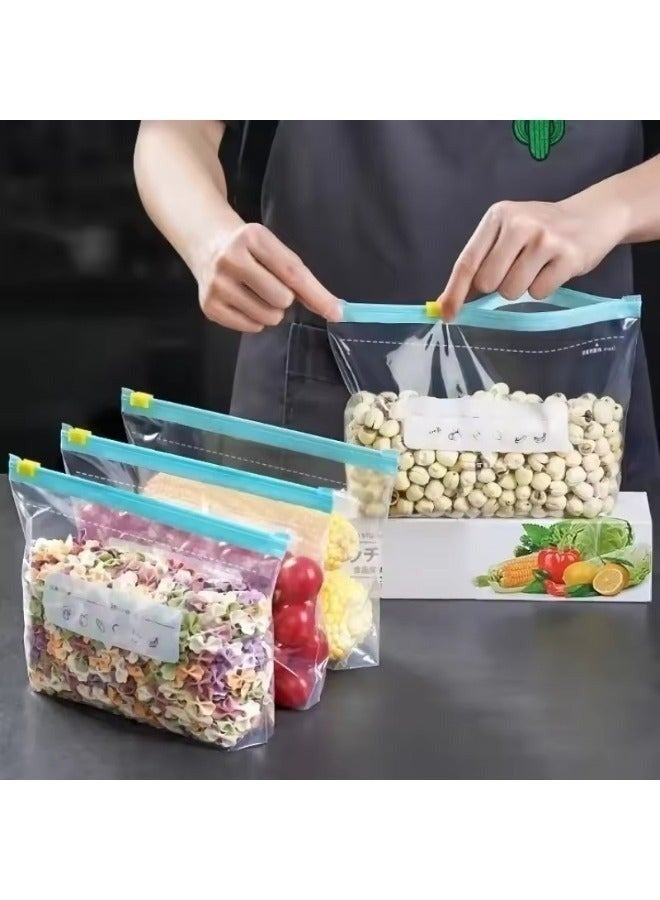 45-Piece Reusable Food Storage Bags Set - Leak-Proof Freezer Bags, BPA-Free PE Material, Double Zipper Organizers for Snacks & Liquids. - Image 4